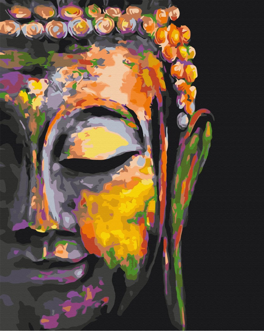 Malen nach Zahlen Motiv - Mehrfarbiger Buddha