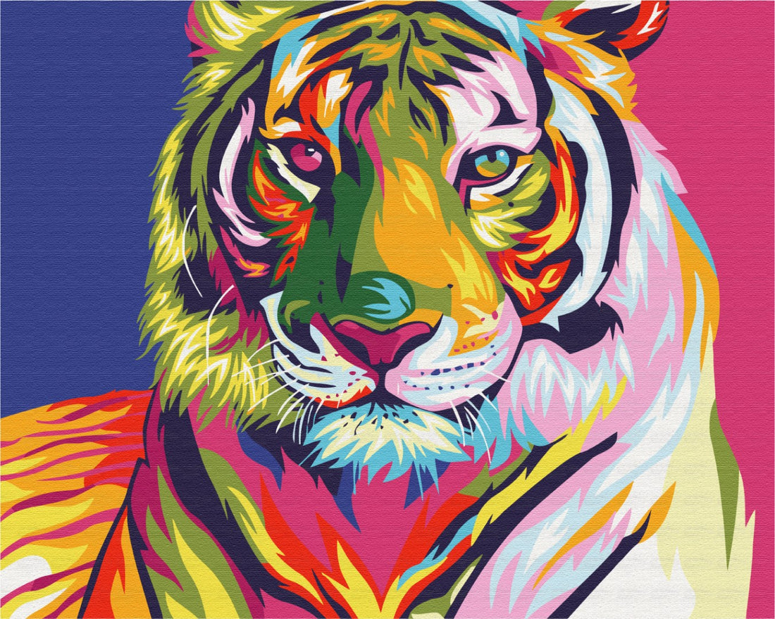 Malen nach Zahlen Motiv - Pop-Art Tiger