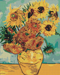 Malen nach Zahlen Motiv - Zwölf Sonnenblumen von Van Gogh