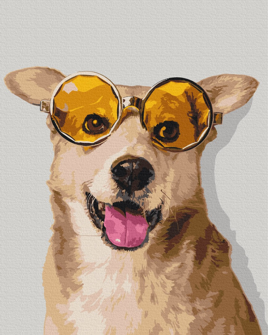 Malen nach Zahlen Motiv - Corgi Hipster