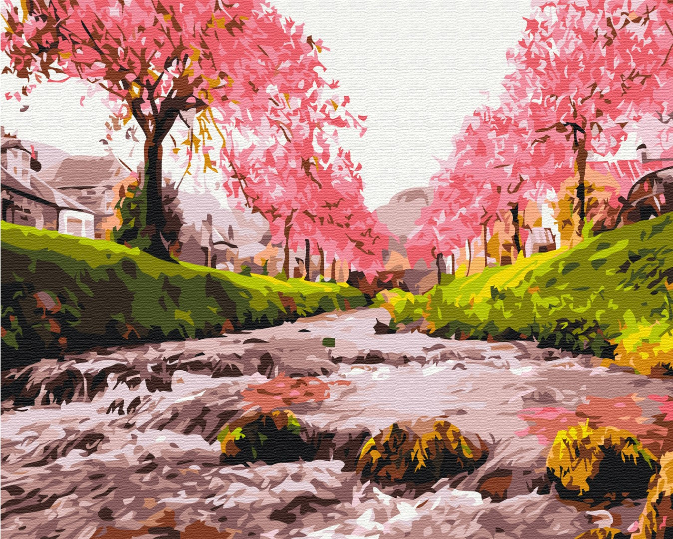 Malen nach Zahlen Motiv - Der Fluss bei Sakura