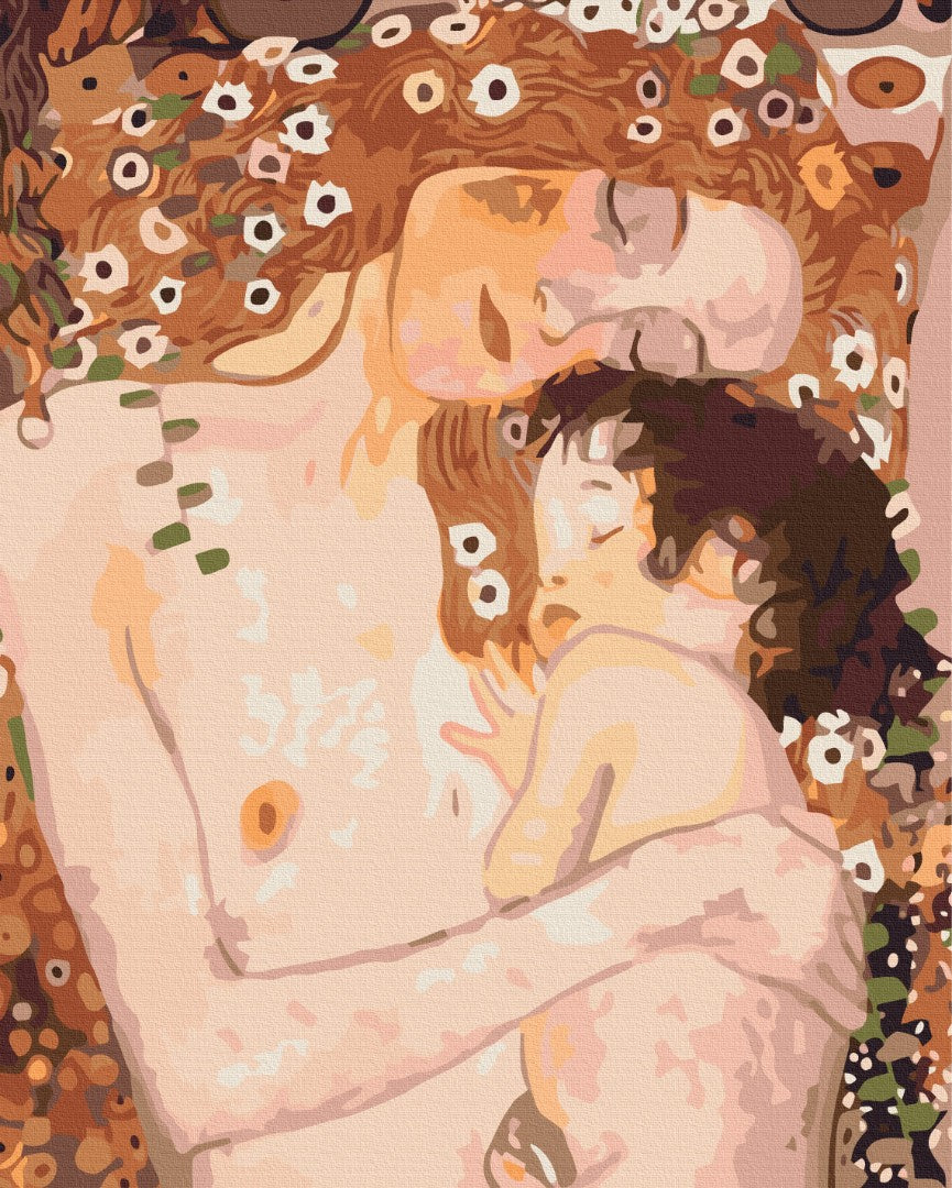 Malen nach Zahlen Motiv - Mutter und Kind von Gustav Klimt