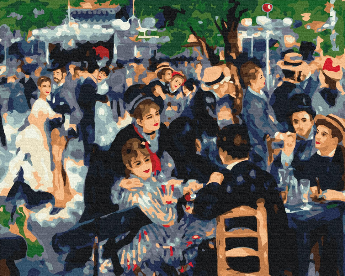 Malen nach Zahlen Motiv - Tanz im Moulin de la Galette von Renoir